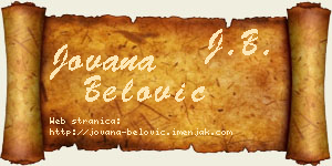 Jovana Belović vizit kartica